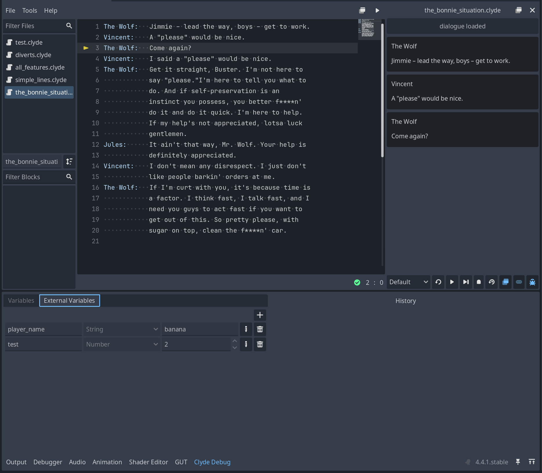 Editor and player example