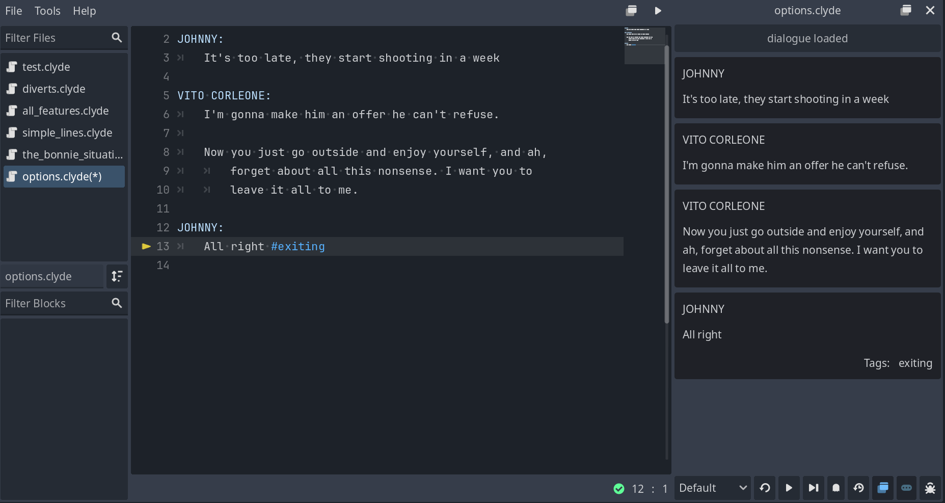 Syntax highlighting example